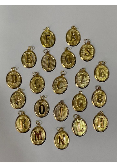 14 Ayar Altın Z Harfi Nostalji Oval Kolye Ucu