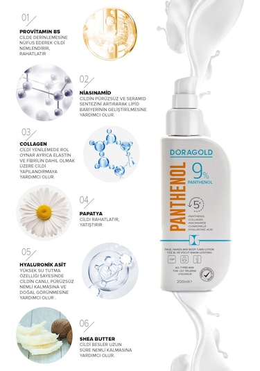 Doragold Panthenol El Yüz ve Vücut Bakım Losyonu 2 x 200 ML
