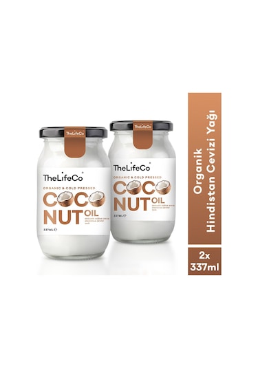 TheLifeCo Organik Hindistan Cevizi Yağı 2 x 337 ML