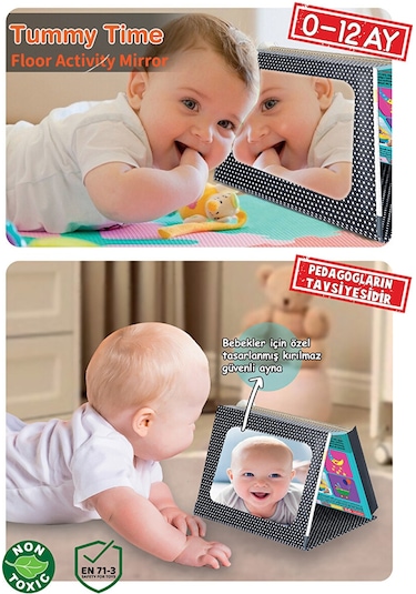 Dıy Toy Tummy Tıme Zeka Kartları Güvenli Bebek Aynası
