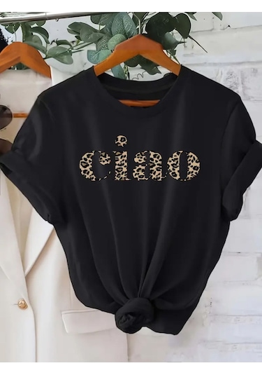 Unisex Pamuklu Ciao Ön Baskılı Tasarım Tshirt SIYAH
