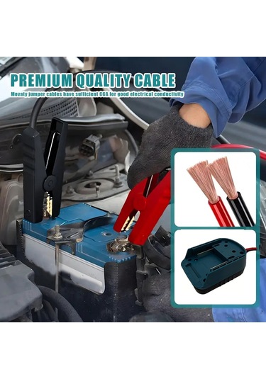 Youtek Makita Akülü Araç Starter Kablosu - 18v 12awg 1.75m, Abs+bronz, Araç Acil Başlatıcı, Dış Aktivite Enerji Kaynağı