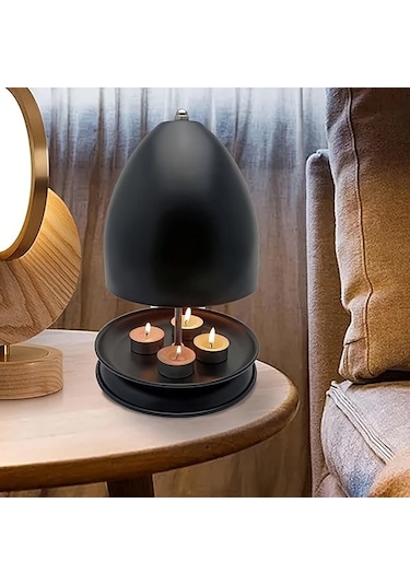 Oldfriend Siyah Dayanıklı Demir Çay Mumu Fırın Radyatörü Isıtma Seti - Alevsiz Pilsiz 4-6 Isıtma Mumu Ev & Bahçe