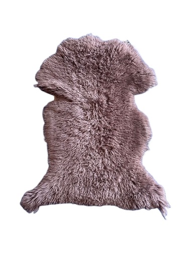 Gerçek Uzun Tüylü Koyun Postu Kahve 70x50 Cm Kahverengi