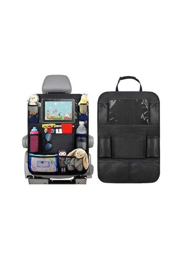 Bosphorusboutique02 Zeyzen Koltuk Arkası Araç Koruyucu Oto Organizer, 26.5x20 Cm Tablet, Telefon, 8 Cep, Oxford 600d, Kolay Takma