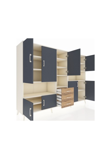 Hyperion Dolap 13 Raflı 3 Çekmeceli 9 Kapaklı 220x44x163 Aytaşı-a Aytaşı-antrasit/çam