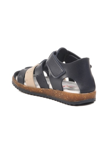 Lacivert Bej Cırtlı Hafif Unisex Çocuk Sandalet 17370 B Lacivert-hardal