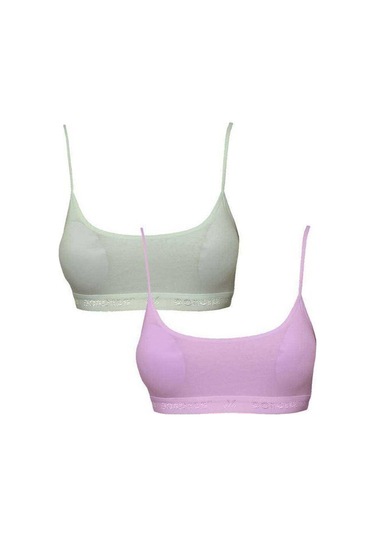 Royaleks Pedli İp Askılı Krem Ve Pembe Büstiyer 2 Adet Krem - Pembe