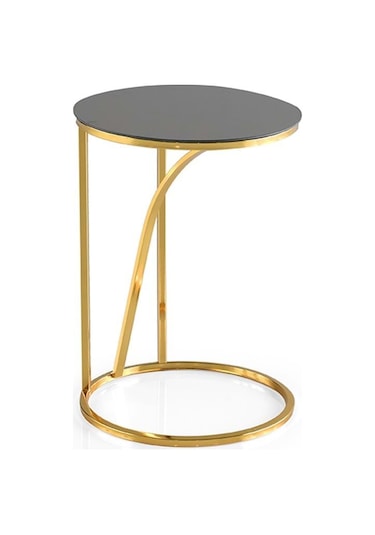 Bronz Cam Cansu Yan Sehpa Gold