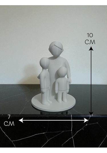 Anne Çocuk Figürü 10x7 Cm Minimal Dekoratif Obje