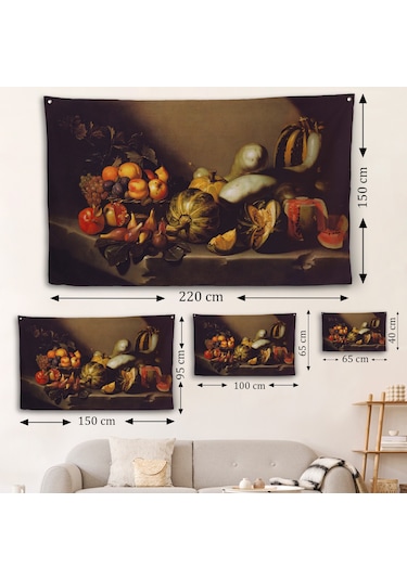 Caravaggio - Meyveli Natürmort Duvar Örtüsü - Still Life With Fruit-7134