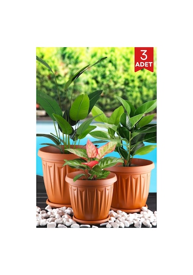 Nandy Home 3'lü Ürgüp Model Saksı Seti