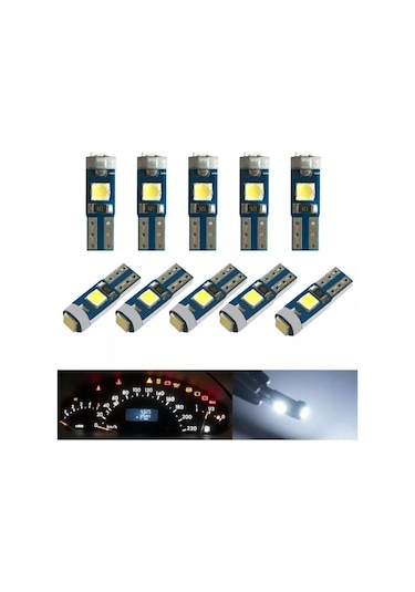 T5 Led Oto Kilometre Kadran Ambians Aydınlatma Ampulü 10 Adet