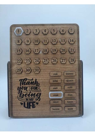 Dükkan Design Ahşap Thank Ou For Being İn My Life Sonsuz Takvim