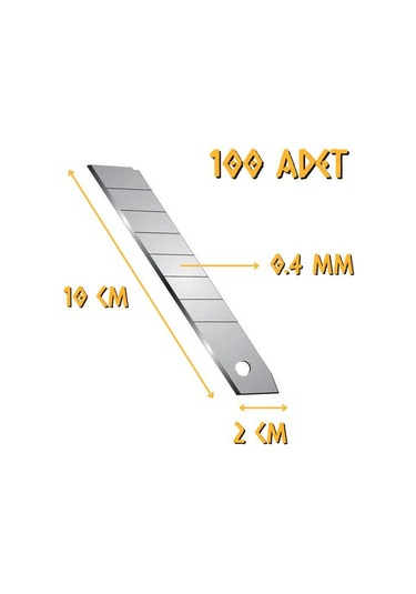 Kupa Tyson Maket Bıçağı Falçata Yedeği 18 X 0.4 Mm. - 100 Adet