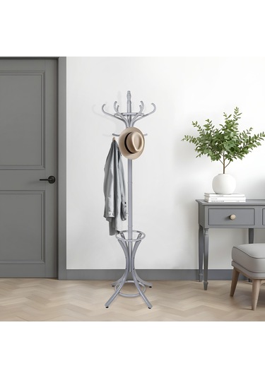 Handy Mate Dorya 12li Ahşap Askılık-mat Gri 51x185x51 Cm Gri