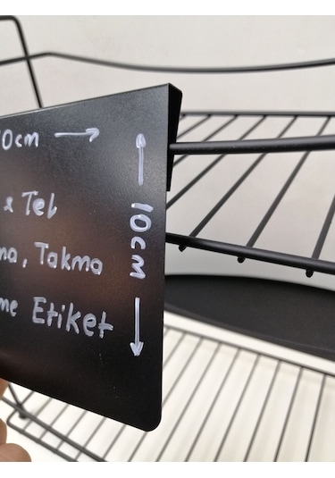 10 Adet Silinebilir Siyah Etiket 10 x 10 CM Tel Raflar 8 Mm Kalınlık