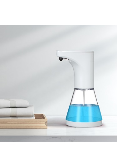 Leezsing Otomatik Sabunluk Temassız Sıvı Şampuan Duş Jeli Losyon Otomatik Dağıtıcı Kızılötesi Hareket Sensörü Banyo Tuvalet Otel 480ml/16.9oz--beyaz