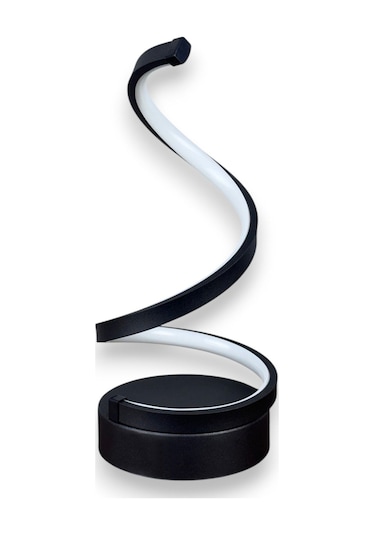 Lara Siyah Renk Gün Işığı Led Işıklı Modern Tasarım Led Masa Lambası - Abajur - Gece Lambası Siyah