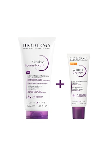 Bioderma Cicabio Cream+ SPF50+ 40 ML + Cicabio Cleansing Balm 200 ML