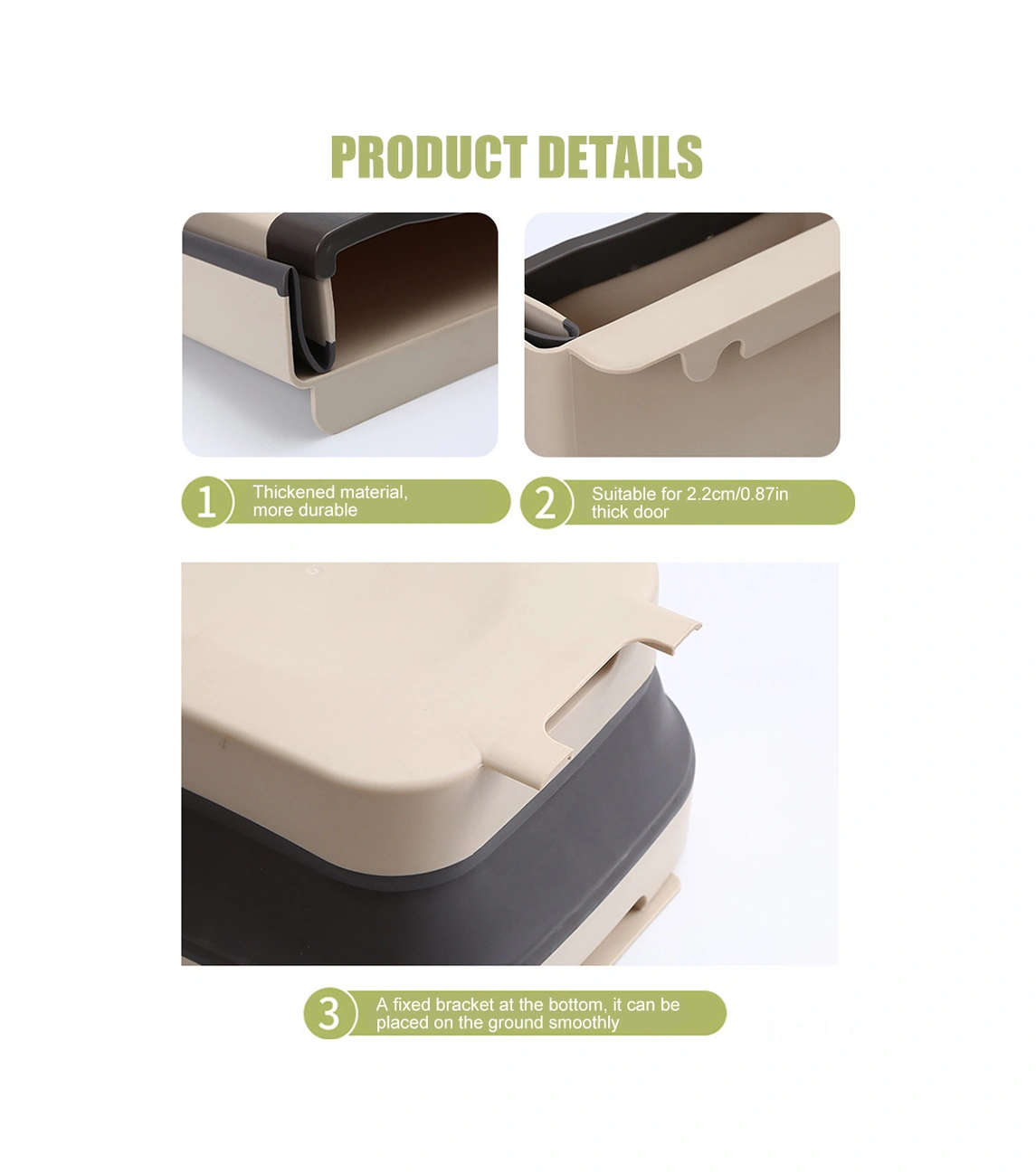 Padalink Ev, Araba, Mutfak Kullanıma Uygun Katlanabilir Duvar Takılı Atık Kutusu - Dayanıklı Pp+tpe Malzeme, Boşluk Tasarrufu, Beyaz Renk