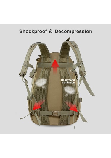 Junsunmay J012 25l Yansıtıcı Şeritli Su Geçirmez Doğa Sporları Molle Sırt Çantası Sırt Çantası Siyah