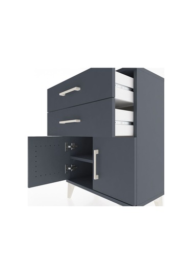 Arges Komodin 2 Raflı 2 Kapaklı 60x30x80 Antrasit-antrasit Antrasit