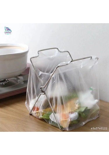 Xiyyadms Paslanmaz Çelik Mutfak Çöp Poşeti Tutucu, Konforlu Tahta Üstü Montajlı, Dayanıklı Ve Rust-önleyici, Gümüş Rengi, 1 Adet