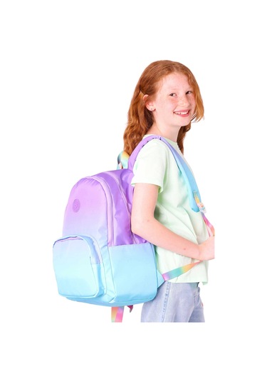 Elatae Su Geçirmez Kumaş Kız Çocuk Çok Gözlü Ortopedik Sırt Okul Çantası K1799 Lila