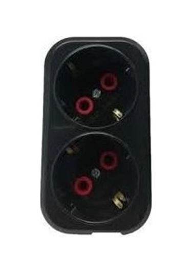 Mutlusan İkili Topraklı Fiş-priz Düz Tip Siyah 001 170 0330067 00 11 Standart