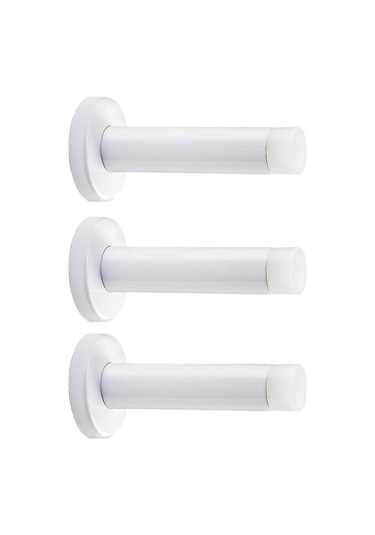 Adet 3,5 İnç Kapı Durdurucu, Kauçuk Uçlu Paslanmaz Çelik Kapı Durdurucu, Duvara Monte Kapı Koruması G20241129663 Beyaz Diğer