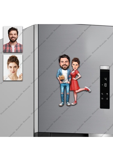 2-kişi Arka-daş Tasarımlı Buzdolabı Magneti/resim Gönder Magnet