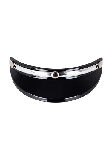 Tenfowee My02 Retro Motosiklet Kaskı İçin 3/4 Kapaklı Güneşlik Siper Siyah Gümüş - Pc Malzeme, 25x10x5cm