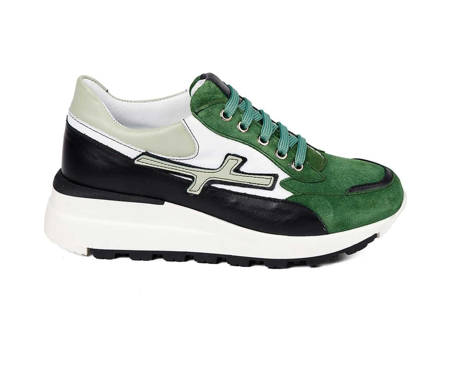 Bestello Bağcıklı Termoplastik Sneaker 101-evaıt-07 Kadın Ayakkabı Yesıl-sıyah