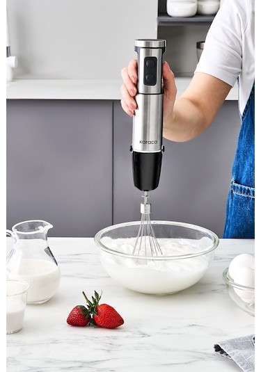 Karaca 9616B Quick Mix Hız Ayarlı 1300 W El Blender Set Inox