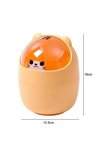 Maoyaya Sevimli Ev Masaüstü Kapaklı Çöp Tenekesi Ins Tarzı Çok Renkli Çok Renkli