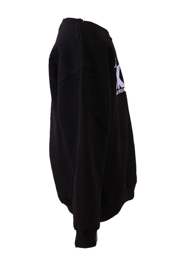 Trender Siyah Erkek Çocuk Sweatshirt 3 İp Şardonlu Skate Baskı SIYAH