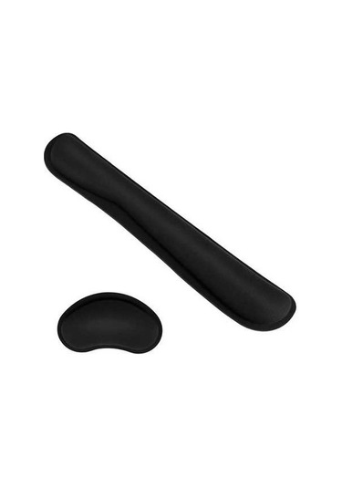 Pazly Bilek Desteği Mouse Pad Ve Klavye Seti - Hafızalı Siyah Bilek Desteği