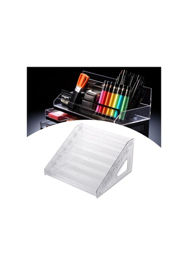 Suntek Akrilik Oje Sergileme Rafı Makyaj Tutucu Şeffaf 7-kat