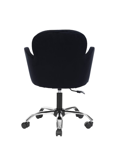 Markaelz Krom Metal Ayaklı Ofis Çalışma Sandalyesi Kelebek Siyah