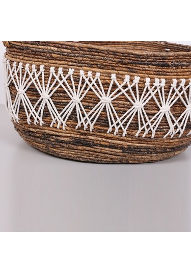 Ürgüp 50x40x35 Cm. Doğal Abaka El Yapımı Oval Sepet Xl Bej