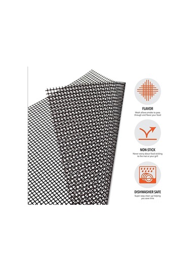 Hangfox Cam Fibre Kızaklı Islak Tutmayan Izgara Matı - 40x33cm Kahverengi Tekli - Isı Dayanıklı Yeniden Kullanılabilir Bbq Aksesuarı Çok Renkli