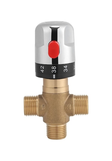 Termostatik Karışım Vanası Prinç G1/2 Duş Sistemi İçin Su Sıcaklığı Kontrol Borusu Havza Termostat Kontrolü