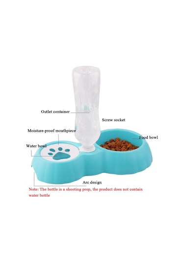 Cbtx Pet Çift Kase Mama Ve Suluk Kedi Ve Köpek Besleyici Islak Olmayan Ağız Suluk Yeşil