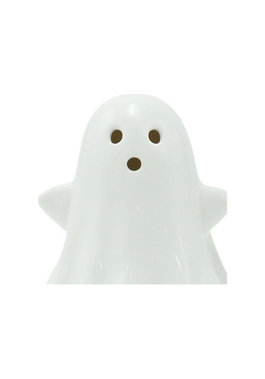 Homyl Cadılar Bayramı Ev Rafı Için 2 Adet Led Seramik Hayalet 16cmx11,5cmx10,5cm