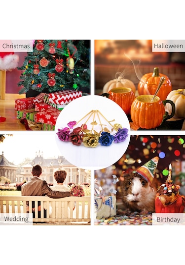 Wezone 24k Altın Varaklı Yapay Gül Seti: Hediye Kutusu Ve Çantası İle Romantik Dekorasyon