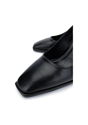 Tamer Tanca Kadın Vegan Siyah Topuklu Ayakkabı 932 2952 Bn Ayk Y25 Sıyah Cılt Siyah