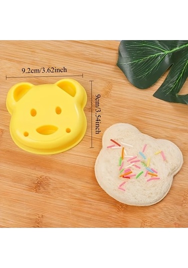 Trendooze Sevimli Ayı Şekilli Sandviç Kalıbı Sarı 1 Adet Mükemmel Sandviçler İçin Kolay Mutfak Aleti Gaojunshop01