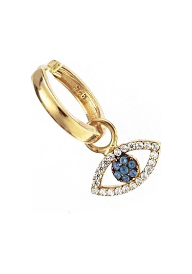 Masaliko Göz Gümüş Küpe - 025 Ayar Gümüş Küpe, Zarif, Altın Kaplama Altın