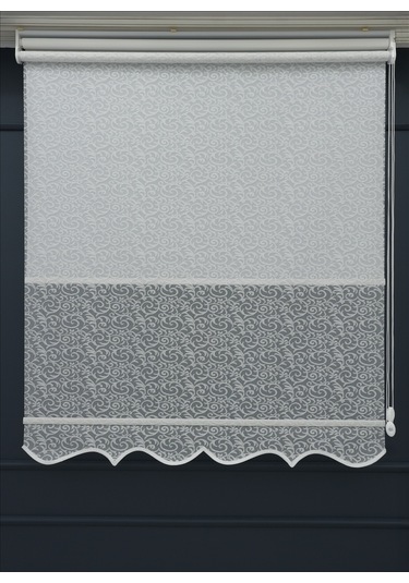 Çift Mekanizmalı Tül+stor Güneşlik Perde Çiftli Sistem - 2 Perde Tek Ürün Beyaz